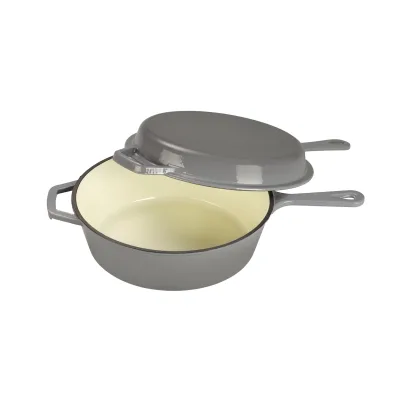 Topf & Pfanne aus Gusseisen, grau, 26.5 x