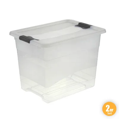 TOPTEX Ordnung Transportbehälter, Transparent - 2er-Set