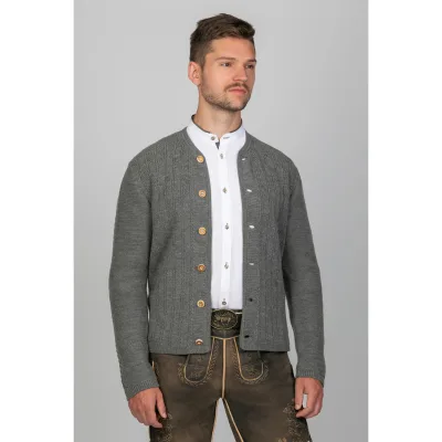 Trachten Strickjacke Leo Rauchgrau