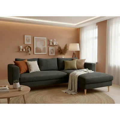 Trendmanufaktur Ecksofa Dunkelgrau 232x161 cm