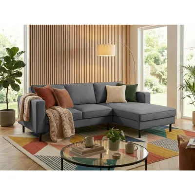 Trendmanufaktur Ecksofa Watkins Anthrazit 232x161 cm
