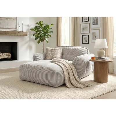 Trendmanufaktur Xxl-Sessel BE Fluffy Silber 182x87x184 cm