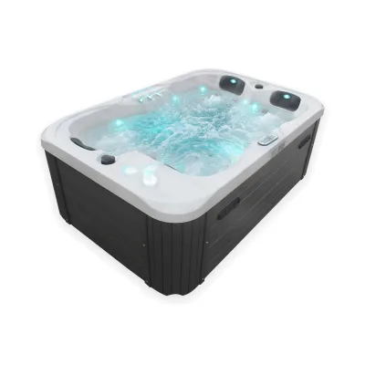 TroniTechnik® Outdoor-Whirlpool TINO PRO, 29 Massagedüsen, 4-kW-Heizung, integriertes WiFi, doppelt isoliert, 195 x 127 cm