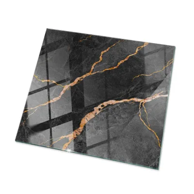 Tulup Tischplatte Schwarz, Rotbraun 50x50x0.4 cm