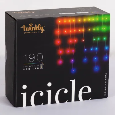 Twinkly LED Lichterkette 'Icicle', bunt, 190 LEDs, Länge ca. 5 m