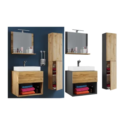 Mid.you Badezimmer VCM Lendas Anthrazit, Honigeiche 113 cm