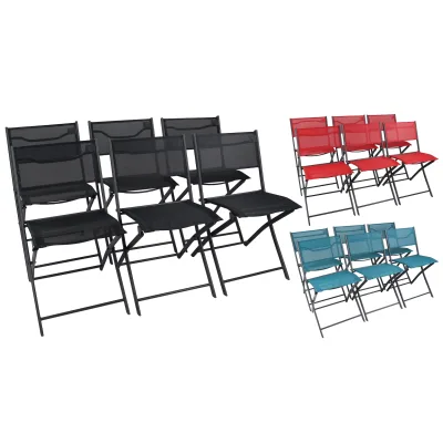 Gardenson Gartenklappstuhl-Set Rot 45x79x46 cm