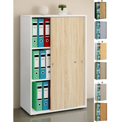 Mid.you Aktenschrank Anthrazit, Honigeiche 70x110x39 cm