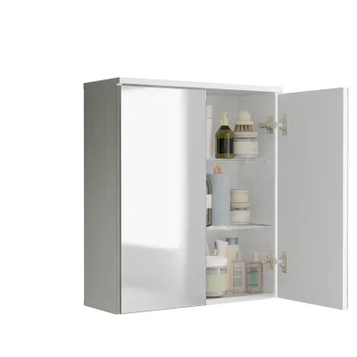 VCM Badschrank - zeitloser Spiegelschrank mit ausreichend Stauraum, Maße ca. H. 61 x B. 54 x T. 20 cm, praktische Aufbewahrungslösung für das Badezimmer, Flonali