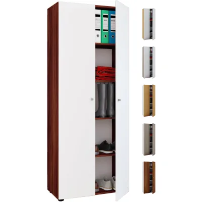 Mid.you Mehrzweckschrank Vandol Weiß, Sonoma Eiche 70x178x39 cm