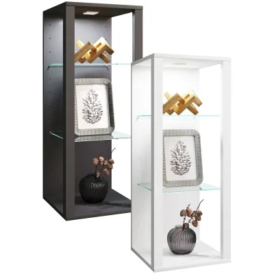 VCM Glasvitrine hängend   Vitrine Glas mit ESG-Sicherheitsglas   Maße ca. . H. 90 x B. 35 x T. 35 cm   Hängevitrine Glas   Modern und platzsparend   Glas Vitrinenschrank - Glasol MW