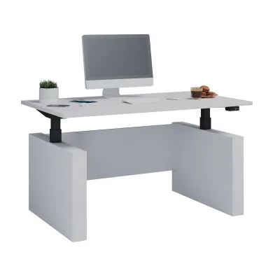 VCM Höhenverstellbarer Schreibtisch, stufenlos 71-120 cm elektrisch höhenverstellbar, Computerisch Maße 140x80, Bürotisch Salia