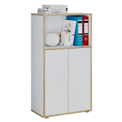 VCM Holz Büroschrank Ordner Aktenschrank Büromöbel Schrank Salia 3-fach Breite 60 cm Drehtüren