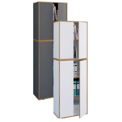 P & B Aktenschrank Anthrazit, Honigeiche 60x183x33 cm