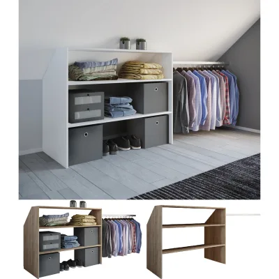 VCM Holz Kleiderschrank    offener Schrank   begehbarer Kleiderregal   Dachschrägen Regal   Maße ca. B. 90 x  H.  100 x T. 50 cm - Dacho l