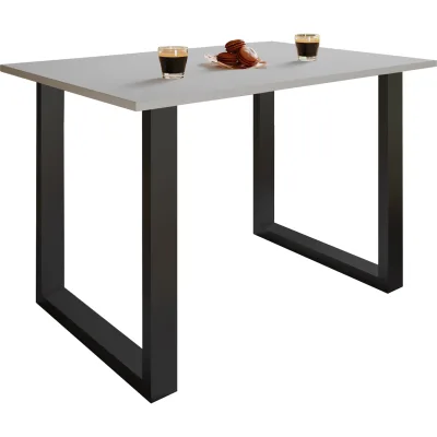 VCM Holzesstisch   H. 76 x B. 140 x T. 80 cm   hochwertiges und massives Fußgestell   Füße aus Eisen   Küchentisch - Xona U