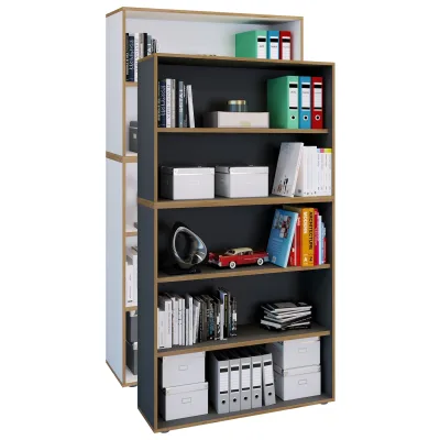 P & B Aktenregal Salia Anthrazit, Honigeiche 100x183x33 cm