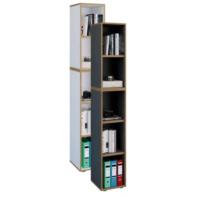 P & B Aktenregal Salia Weiß, Honigeiche 30x183x33 cm