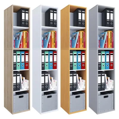 P & B Aktenregal Sonoma Eiche, Weiß 35x183x37 cm