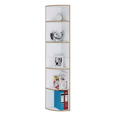 Livetastic Eckregal Honigeiche, Weiß 33x183x33 cm