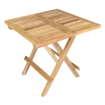 VCM Klapptisch   Beistelltisch klappbar   Gartentisch Teakholz   Blumentisch   Balkontisch   Maße 50 x 50 cm