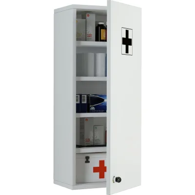 VCM Medizinschrank   Maße ca. H. 70 x B. 27 x T. 19 cm   Apothekerschrank abschließbar   hängend   Arzneischrank - Medasa