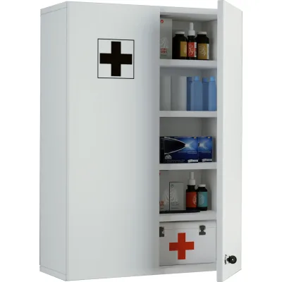 VCM Medizinschrank   Maße ca. H. 70 x B. 47 x T. 19 cm   Apothekerschrank abschließbar   hängend   Arzneischrank - Medasa