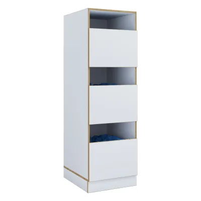 VCM Mehrzweck-Wäscheschrank , schmaler Stauraumschrank mit 3 Fächern & Drehtüren, Maße Haushaltsregal H. 162 x B. 50 x T. 60 cm, Rislo CL