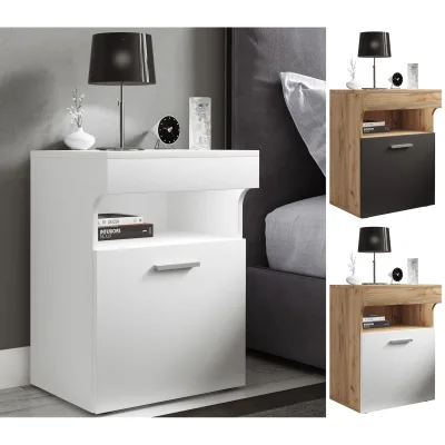 Livetastic Nachtschrank Anthrazit, Honigeiche 45x61x39 cm