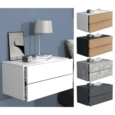 Livetastic Nachtschrank Grau 60x30x32 cm