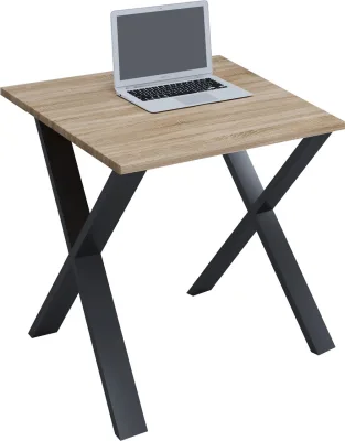 VCM Holz Schreibtisch   H. 76 x B. 80 x T. 50 cm   Computertisch schlicht   Füße aus hochwertigem Metall   Arbeitstisch   Büromöbel - Lona U