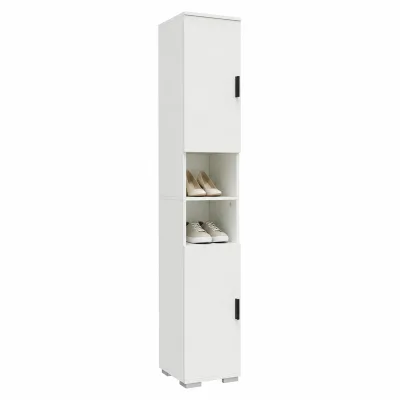 VCM Schuhschrank schmaler Holz Hochschrank mit 2 Türen & 8 Fächern,  platzsparender Flurschrank, 178 x 30 x 33 cm, Gados