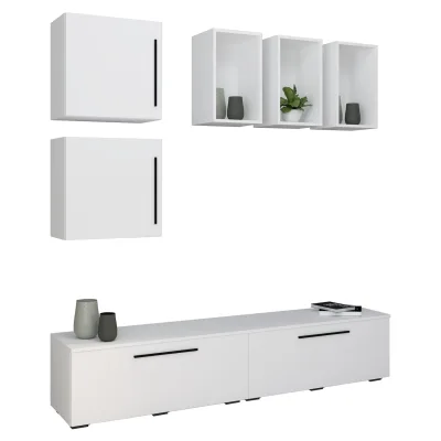 VCM TV Möbel   Wohnwand mit ausreichend Stauraum   Anbauwand   Maße H. 200 x B. 190 x T. 40 cm   Fernseh Möbel – Arila