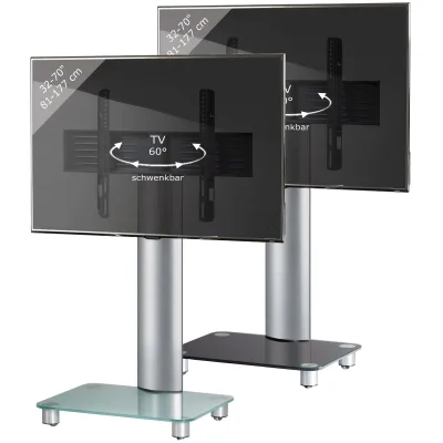 Mid.you Tv-Rack Schwarz, Silber 60x100x44 cm