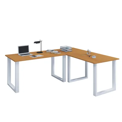VCM VCM Holz Schreibtisch   Eckschreibtisch schlicht   130x130   L Form links oder rechts   Arbeitstisch Platte 50 cm tief   Computertisch Büromöbel - Lona U