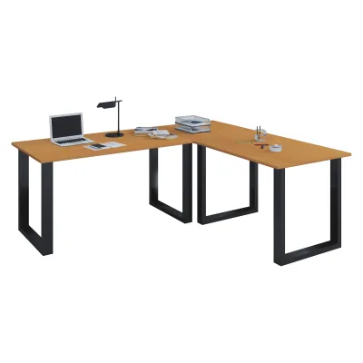 VCM VCM Holz Schreibtisch   Eckschreibtisch schlicht   190x130   L Form links oder rechts   Arbeitstisch Platte 50 cm tief   Computertisch Büromöbel - Lona U
