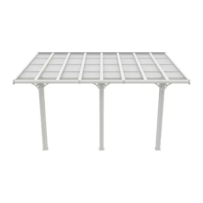 Vente-Unique Anlehncarport Weiß 496x285x310 cm