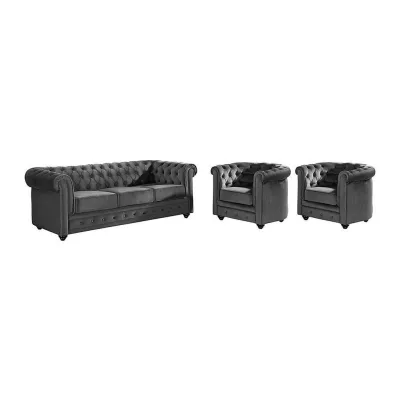 Vente-Unique Couchgarnitur Anthrazit 205x72x88 cm