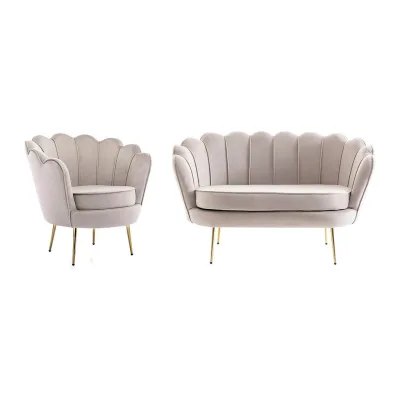 Vente-Unique Couchgarnitur Taupe 124x78x75 cm