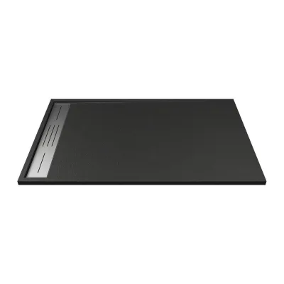 Vente-Unique Duschwanne Schwarz 80 cm