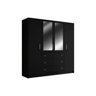 Vente-Unique Kleiderschrank Schwarz 196x200x58 cm