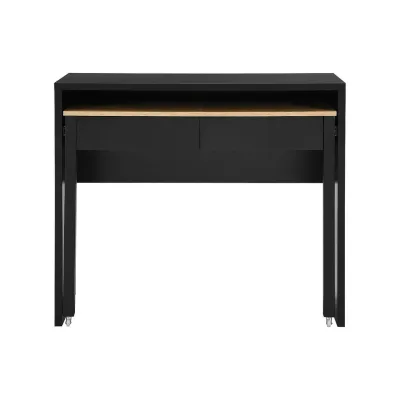 Vente-Unique Konsolenschreibtisch Schwarz, Natur 100x87x40 cm