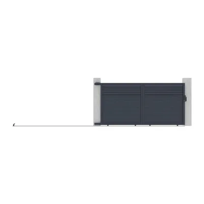 Vente-Unique Schiebetor Anthrazit 348x178 cm