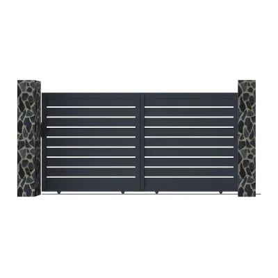 Vente-Unique Schiebetor Anthrazit 348x181 cm