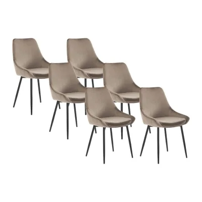 Vente-Unique Stuhl Taupe, Schwarz 49x85.5x56 cm