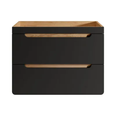 Vente-Unique Waschbeckenunterschrank Anthrazit, Natur 80x59x46 cm