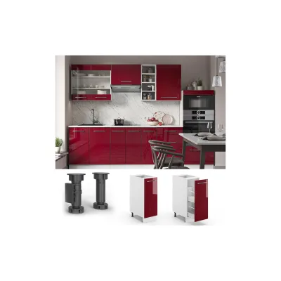 Vicco Apothekerschrank Bordeaux, Weiß 30x82x51.6 cm