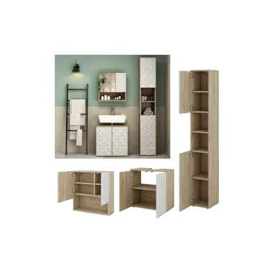 Vicco Badmöbel-Set Weiß 60x57x30 cm