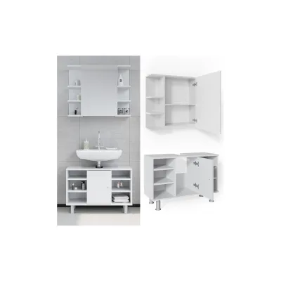 Vicco Badmöbel-Set Weiß 80x54x32 cm