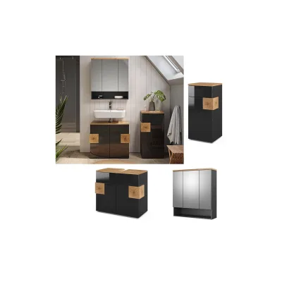 Vicco Badmöbel-Set Anthrazit 75x64x37 cm